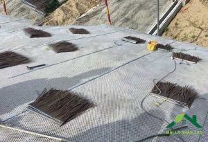 thi công mái lá nhân tạo trên bề mặt bê tông